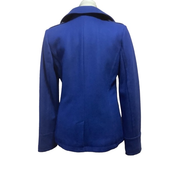 AMERICAN EAGLE BLUE WOOL BLEND DOUBLE BREASTED PEA COAT/ NWT/ Size M - Picture 2 of 15